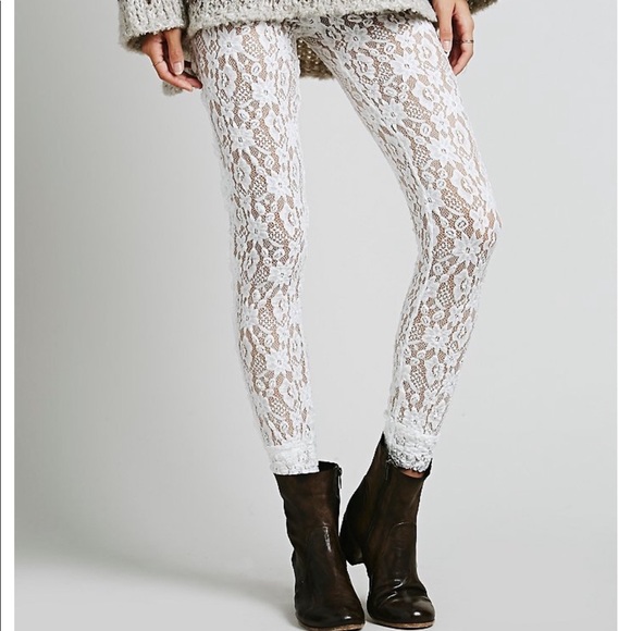 Free People Pants - Free people white lace leggings